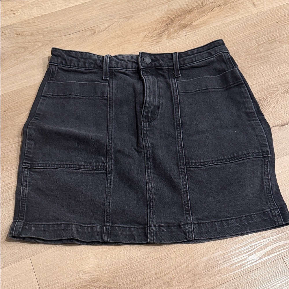 OLD NAVY Size 8 Black Denim Mini Skirt